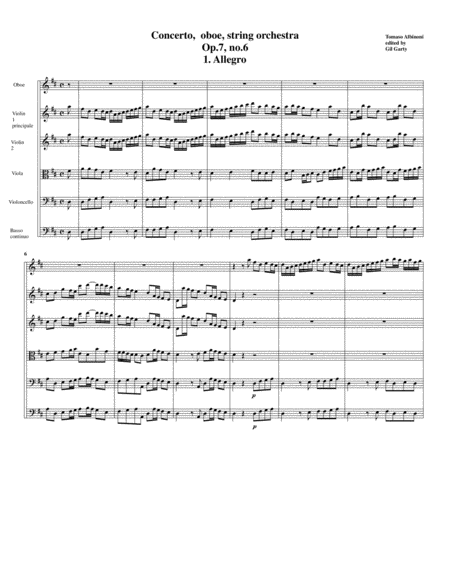 Concerto Oboe String Orchestra Op 7 No 6 D Major Original Version Score And Parts Page 2