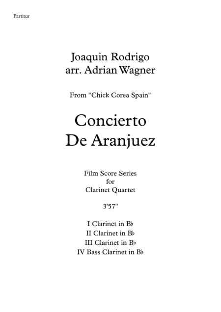 Concierto De Aranjuez Clarinet Quartet B Cl Arr Adrian Wagner Page 2