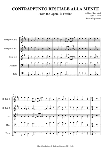 Contrappunto Bestiale Alla Mente Arr For Brass Quintet Page 2