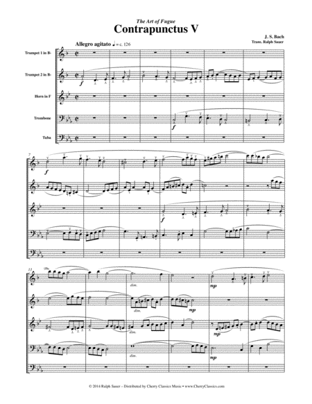 Contrapunctus V From The Art Of Fugue For Brass Quintet Page 2