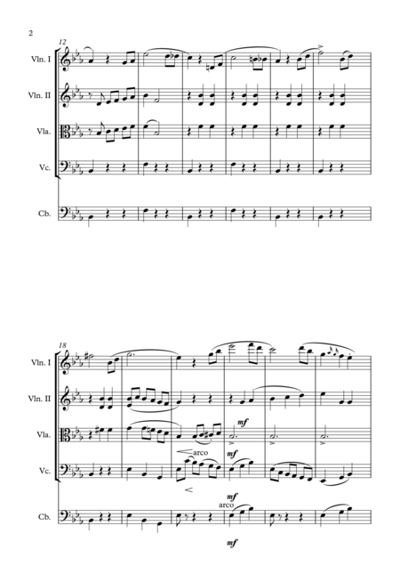Coppelia Ballet Suite Ii Valse For String Quartet And Contrabass Page 2