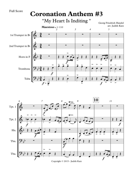 Coronation Anthem 3 My Heart Is Inditing For Brass Quintet Page 2