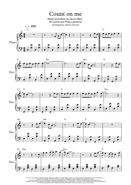 Count On Me Easy Piano Page 2