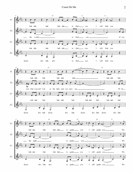 Count On Me Ssaa A Cappella Page 2