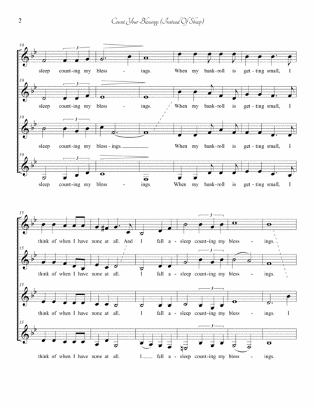 Count Your Blessings Instead Of Sheep Ssaa A Cappella Quartet Page 2