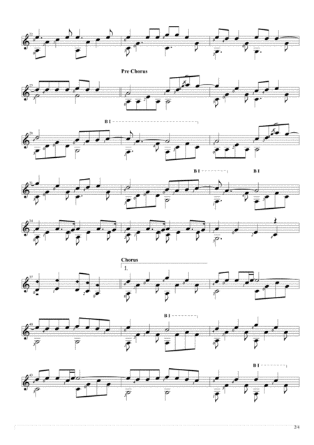 Counting Stars Solo Guitar Score Page 2