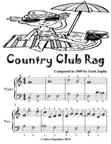 Country Club Rag Easiest Piano Sheet Music For Beginner Pianists Tadpole Edition Page 2