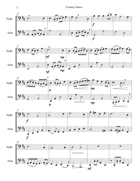Country Dance For Euphonium Including Transposed Version And Tuba Page 2