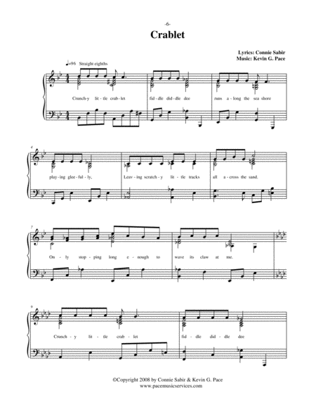 Crablet Vocal Solo With Piano Accompaniment Or Piano Solo Page 2