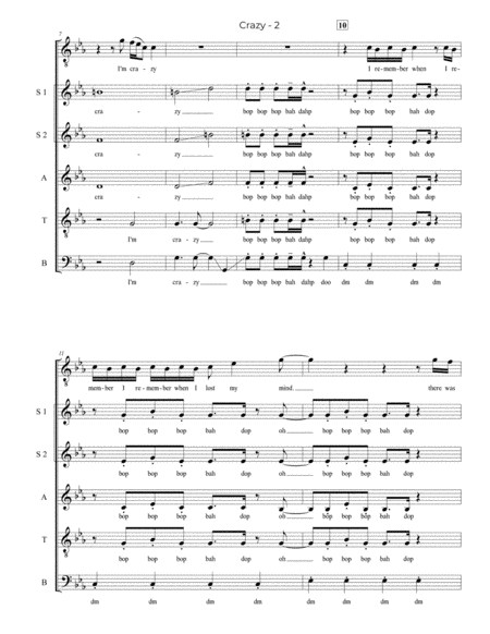 Crazy Ssatb A Cappella Page 2