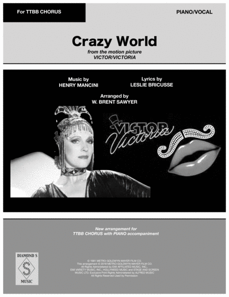 Crazy World From Victor Victoria For Ttbb Chorus Or Quartet With Piano Page 2