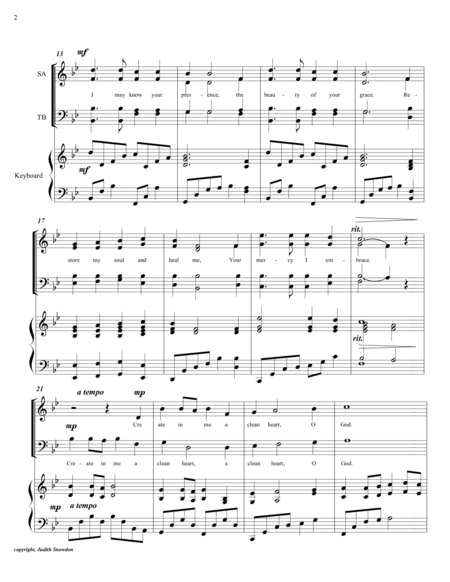 Create In Me A Clean Heart Satb Page 2