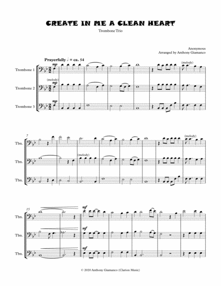 Create In Me A Clean Heart Trombone Trio Page 2