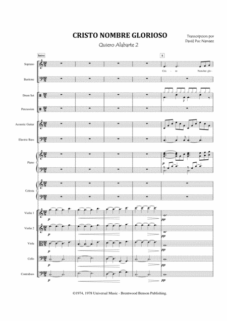 Cristo Nombre Glorioso Lbum Quiero Alabarte 2 Score Parts Page 2