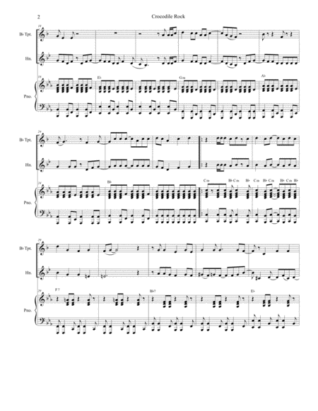 Crocodile Rock Duet For Bb Trumpet And French Horn Page 2