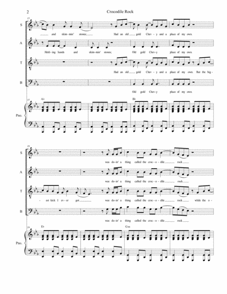 Crocodile Rock For Satb Page 2