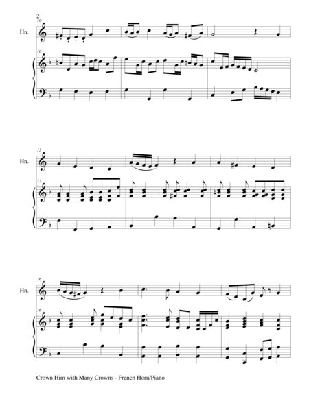 Crown Him With Many Crowns Duet French Horn And Piano Score And Parts Page 2