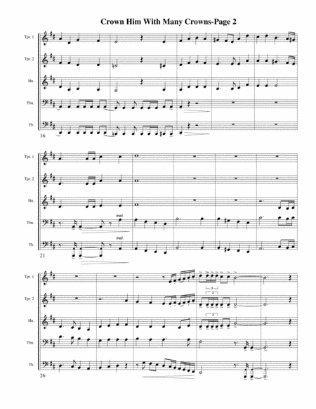 Crown Him With Many Crowns For Brass Quintet Page 2