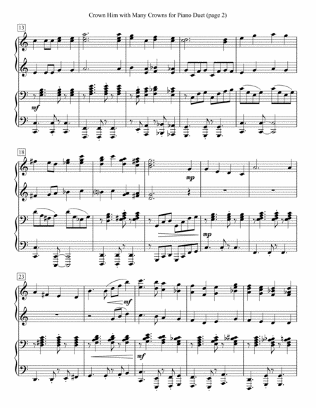 Crown Him With Many Crowns For Piano Duet Page 2