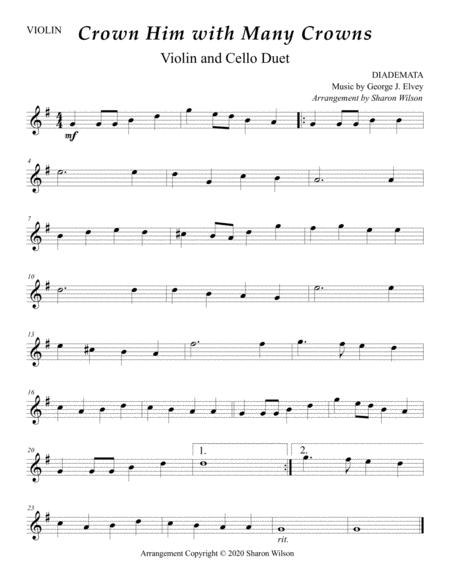 Crown Him With Many Crowns For String Duet Violin And Cello Page 2