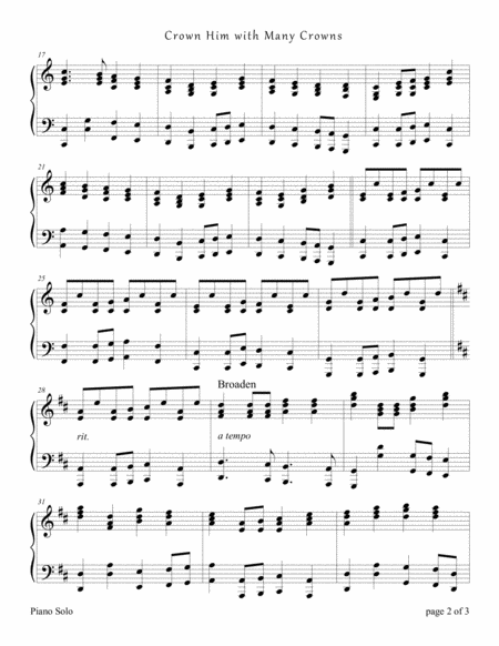 Crown Him With Many Crowns Piano Solo Page 2