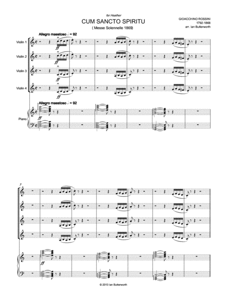 Cum Sancto Spirito Messe Solenelle For 4 Violins Piano Page 2