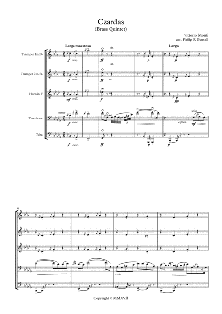 Czardas Brass Quintet Score Page 2