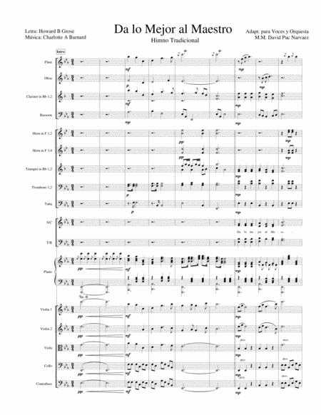 Da Lo Mejor Al Maestro Himno Tradicional Orchestra Score Set Of Parts Page 2