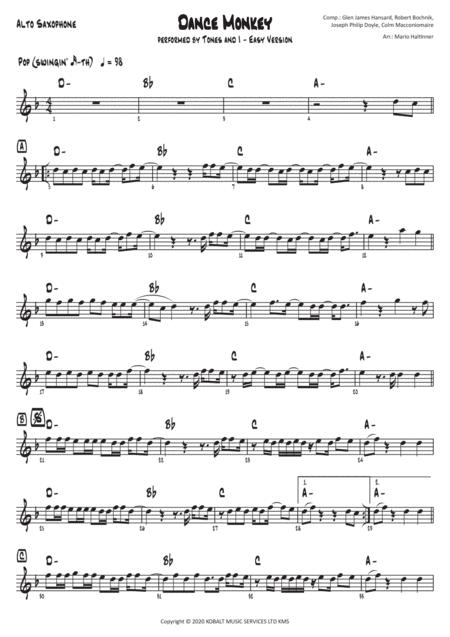 Dance Monkey Tones I Alto Sax Page 2