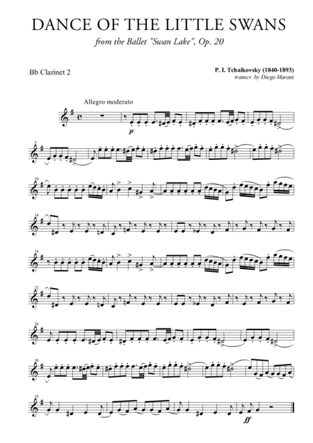 Dance Of The Little Swans For Clarinet Quartet Page 2