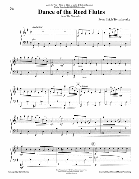 Dance Of The Reed Flutes From The Nutcracker For Violin Cello Duet Music For Two Or Flute Or Oboe Bassoon Page 2