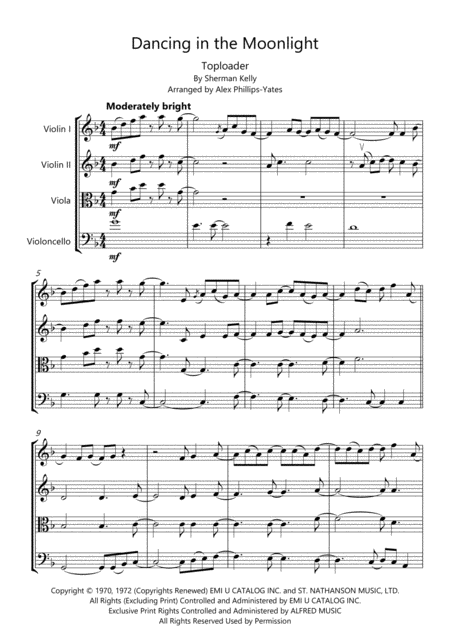 Dancing In The Moonlight By Toploader String Quartet Page 2