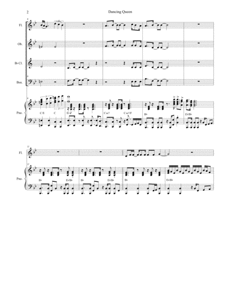 Dancing Queen For Woodwind Quartet And Piano Page 2