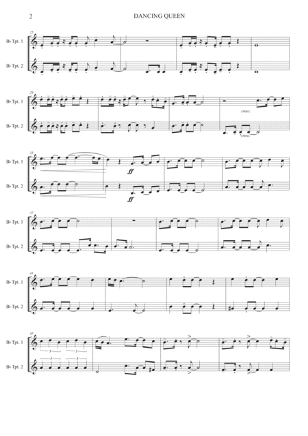 Dancing Queen Trumpet Duet Page 2