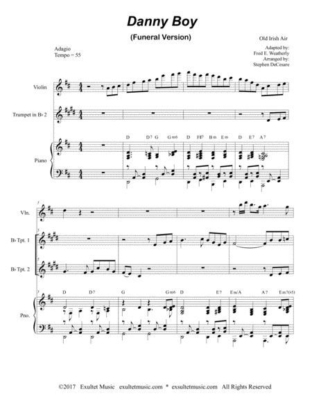 Danny Boy Funeral Version Duet For Bb Trumpet Page 2