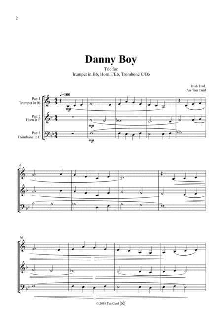 Danny Boy Trio For Trumpet Horn And Trombone Page 2