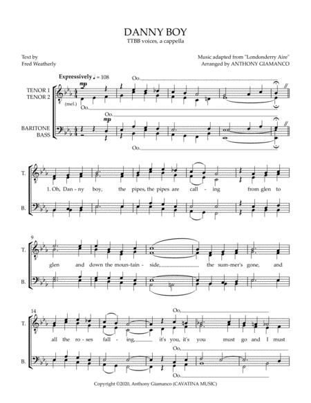 Danny Boy Ttbb A Cappella Key E Flat Page 2