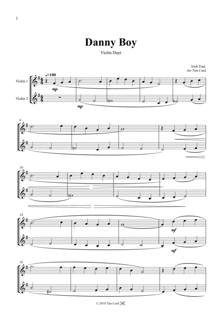 Danny Boy Violin Duet Page 2