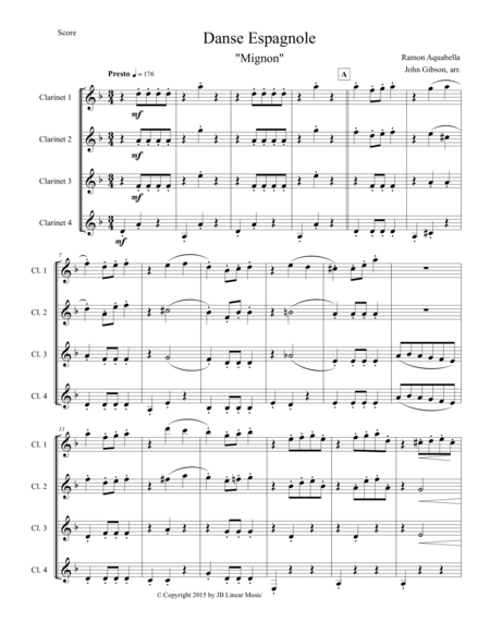 Danse Espagnole For Clarinet Quartet Page 2