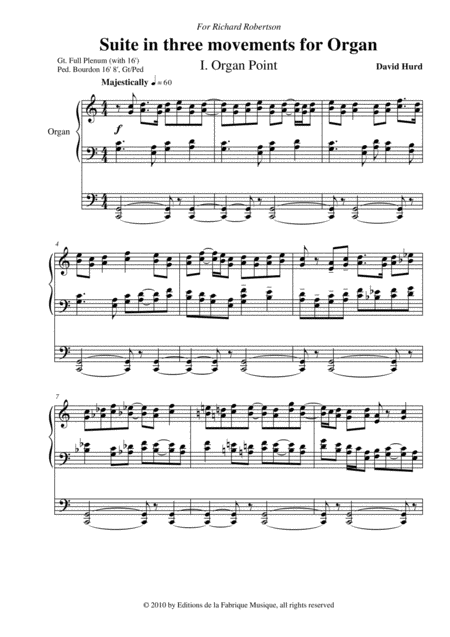 David Hurd Suite In Three Movements For Organ Page 2