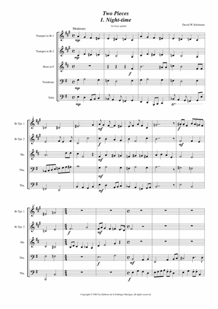 David Warin Solomons Two Pieces For Brass Quintet Page 2