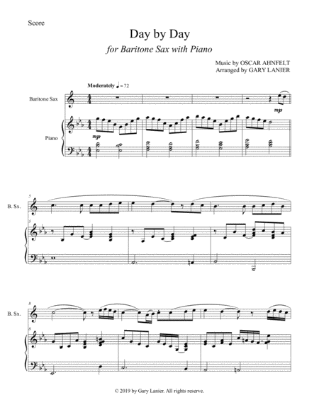 Day By Day Baritone Sax With Piano Score Part Included Page 2