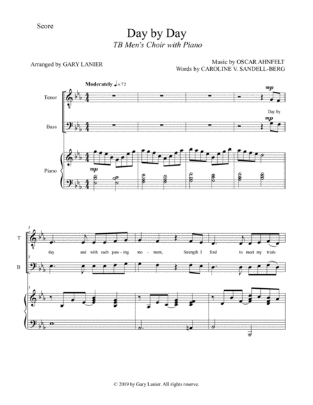 Day By Day Tb Mens Choir With Piano Score Tb Choir Part Included Page 2