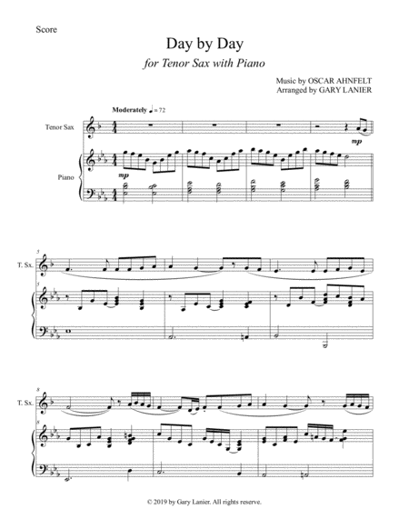 Day By Day Tenor Sax With Piano Score Part Included Page 2