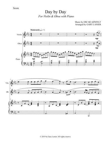 Day By Day Violin Oboe With Piano Score Part Included Page 2