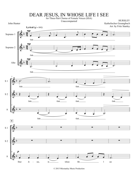 Dear Jesus In Whose Life I See Ssa A Cappella Page 2