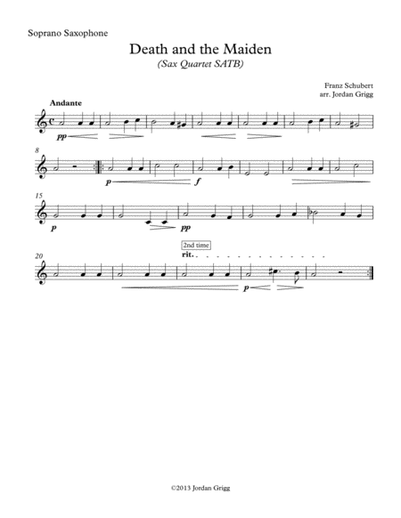 Death And The Maiden Sax Quartet Satb Page 2