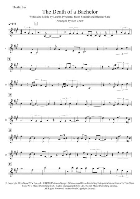 Death Of A Bachelor Panic At The Disco Alto Saxophone Solo Transcription Original Key Page 2