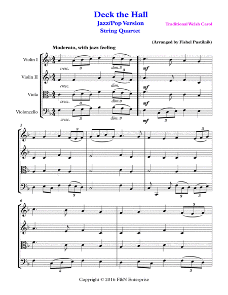 Deck The Hall For String Quartet Video Page 2