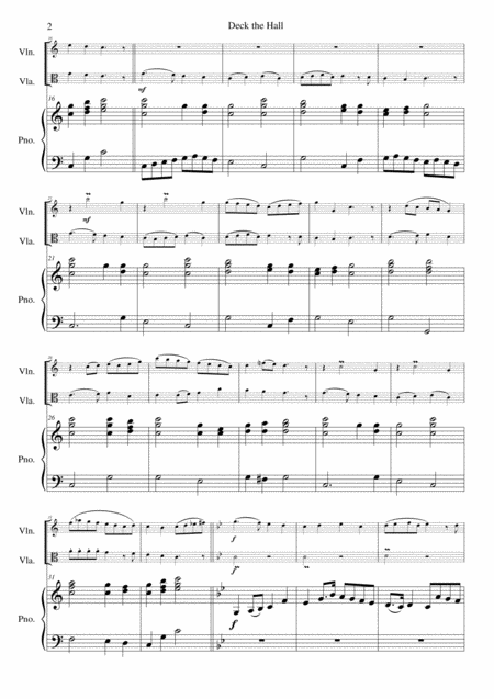 Deck The Hall For Violin Viola And Piano Page 2